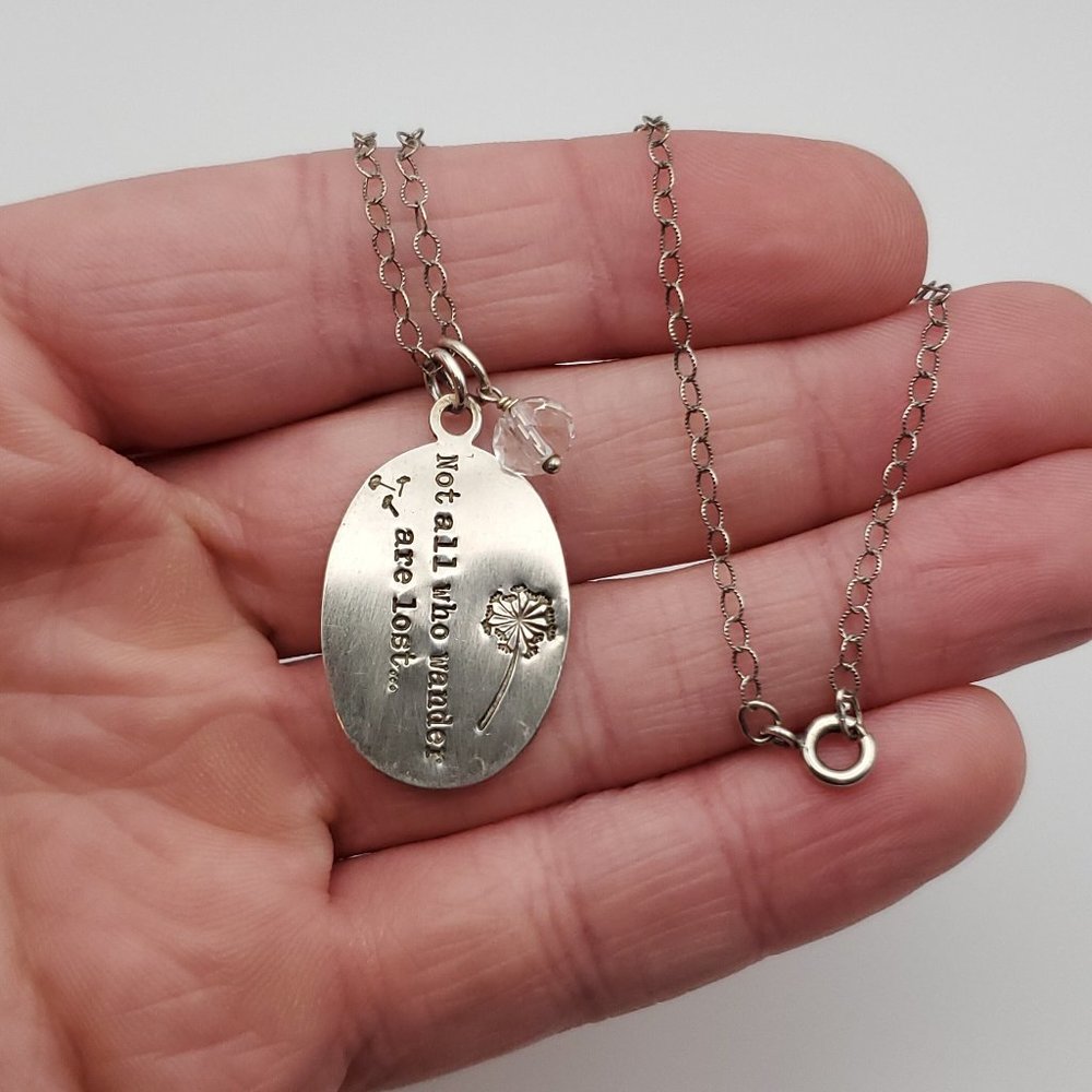 18 Inch 925 Sterling Silver Not All Who Wander Are Lost Necklace